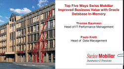 Top Five Ways Swiss Mobiliar Improved Business Value with Oracle