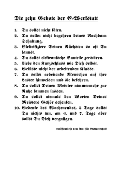 Die zehn Gebote der E-Werkstatt