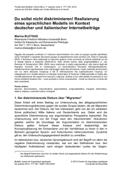 Du sollst nicht diskriminieren! Realisierung eines