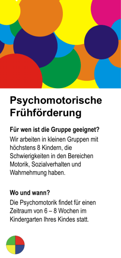 INFO Psychomotorische Frühförderung