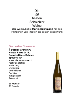 Die 50 besten Schweizer Weine