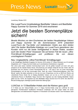 Jetzt die besten Sonnenpl&auml;tze sichern!
