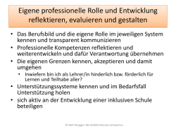 Edith Brugger - Eigene professionelle Rolle und Entwicklung