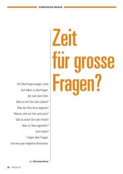 Die &Uuml;berfragen wagen, ohne sich dabei zu &uuml;berfragen: die nach