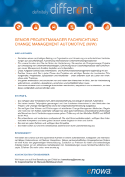 senior projektmanager fachrichtung change