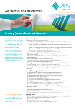 Stellenanzeige VDT.indd - Verband Deutscher Treasurer