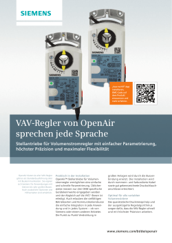 VAV-Regler von OpenAir sprechen jede Sprache