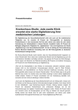Jede zweite Klinik erwartet eine starke