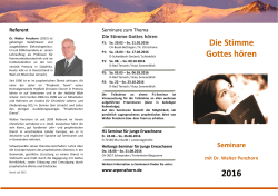 Die Stimme Gottes hören - Seminare mit Dr. Walter Penzhorn