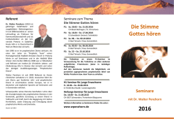 Die Stimme Gottes h&ouml;ren - Seminare mit Dr. Walter Penzhorn