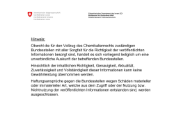 Hinweis: Obwohl die f&uuml;r den Vollzug des Chemikalienrechts