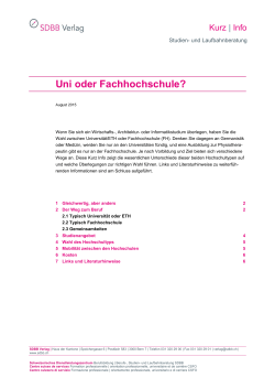 Uni oder Fachhochschule?