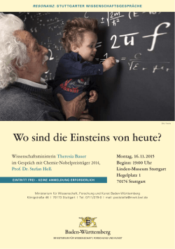 Wo sind die Einsteins von heute? - Ministerium f&uuml;r Wissenschaft