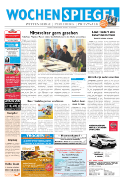 Mitstreiter gern gesehen - Wochenspiegel Brandenburg