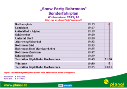 „Snow Party Rohrmoos“ Sonderfahrplan