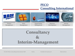 Interim-Management - PeCo Consulting International