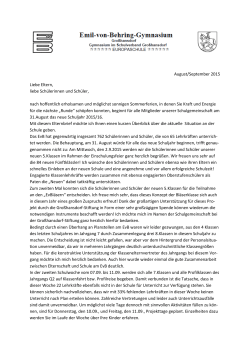 Elternbrief September 2015 - Emil-von-Behring