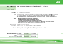 Früh übt sich – Bewegter Kita-Alltag mit U3