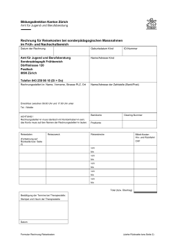 Rechnung für Reisekosten bei sonderpädagogischen Massnahmen