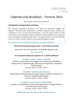 CyberSecurity Breakfast – Termine 2015