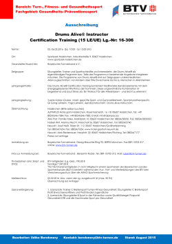 Ausschreibung Drums Alive® Instructor Certification Training (15 LE