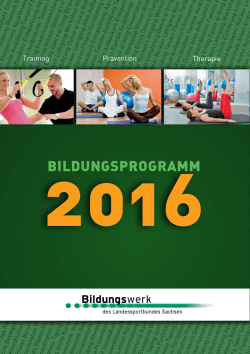 Programm für 2016 - Bildungswerk des Landessportbundes Sachsen