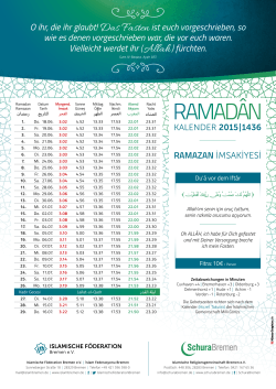 IFB Ramadan Kalender 2015 - Islamische Föderation Bremen