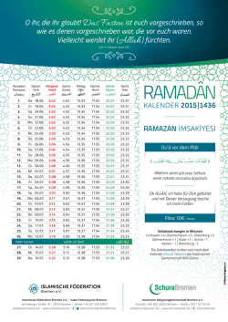 IFB Ramadan Kalender 2015 - Islamische F&ouml;deration Bremen