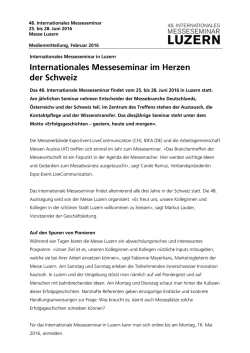 Internationales Messeseminar im Herzen der Schweiz