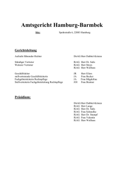 Gesch&auml;ftsverteilungsplan des Amtsgerichts Hamburg