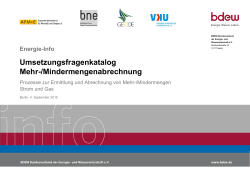 Umsetzungsfragenkatalog Mehr-/Mindermengenabrechnung