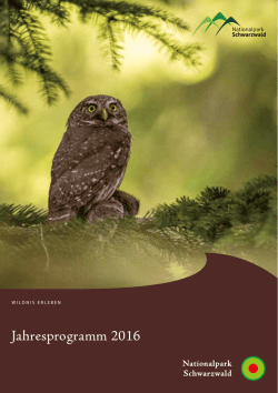 Jahresprogramm 2016 - Nationalpark Schwarzwald