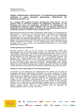 Initiative „Elektromarken. Starke Partner.“ lud anlässlich ihres