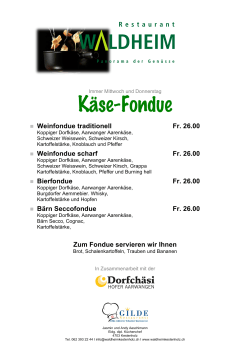 Käse-Fondue - Restaurant Waldheim Kestenholz