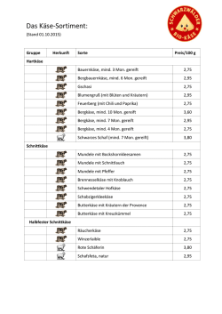 Das Käse-Sortiment - Schwarzwälder-Bio-Käse