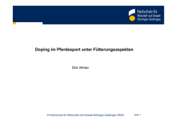 Doping im Reitsport unter F&uuml;tterungsaspekten