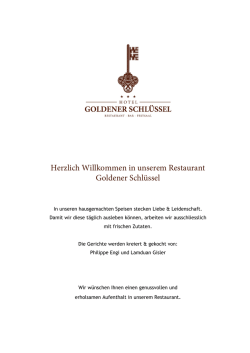 Herzlich Willkommen in unserem Restaurant Goldener Schl&uuml;ssel