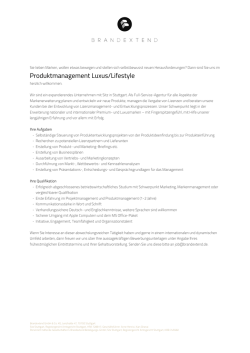 Produktmanagement Luxus/Lifestyle