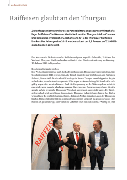 Raiffeisen glaubt an den Thurgau