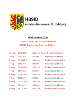 H&ouml;cktermine 2016