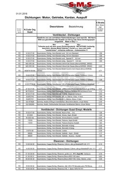 Dichtungen: Motor, Getriebe, Kardan, Auspuff