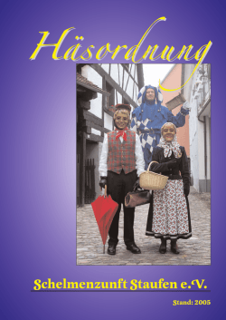H&auml;sordnung - Schelmenzunft Staufen e.V.