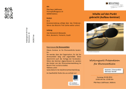 Inhalte auf den Punkt gebracht (Aufbau-Seminar)