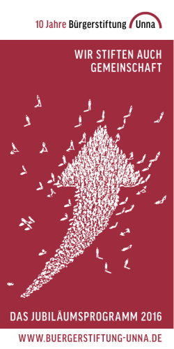 Jubil&auml;umsheft 2016 - B&uuml;rgerstiftung Unna