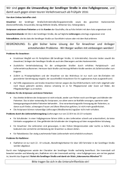 Infoblatt mit Unterschriftsliste