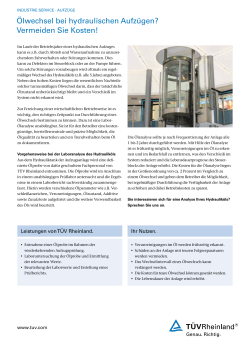 &Ouml;lwechsel bei hydraulischen Aufz&uuml;gen