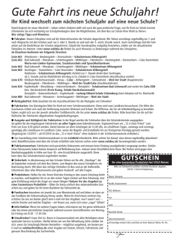 Infos f&uuml;r die F&uuml;nftkl&auml;ssler
