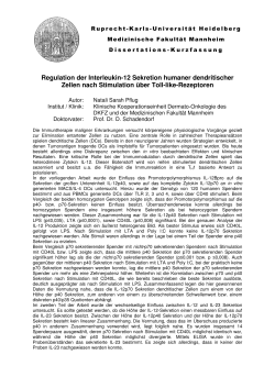 Regulation der Interleukin-12 Sekretion humaner dendritischer
