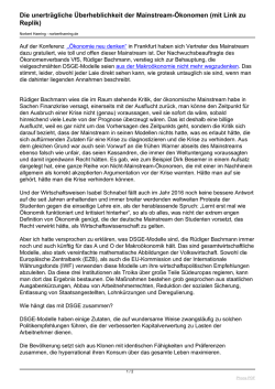 Die unertr&auml;gliche &Uuml;berheblichkeit der Mainstream