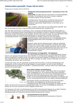 Halbmarathon geschafft: Tempo 100 ab sofort